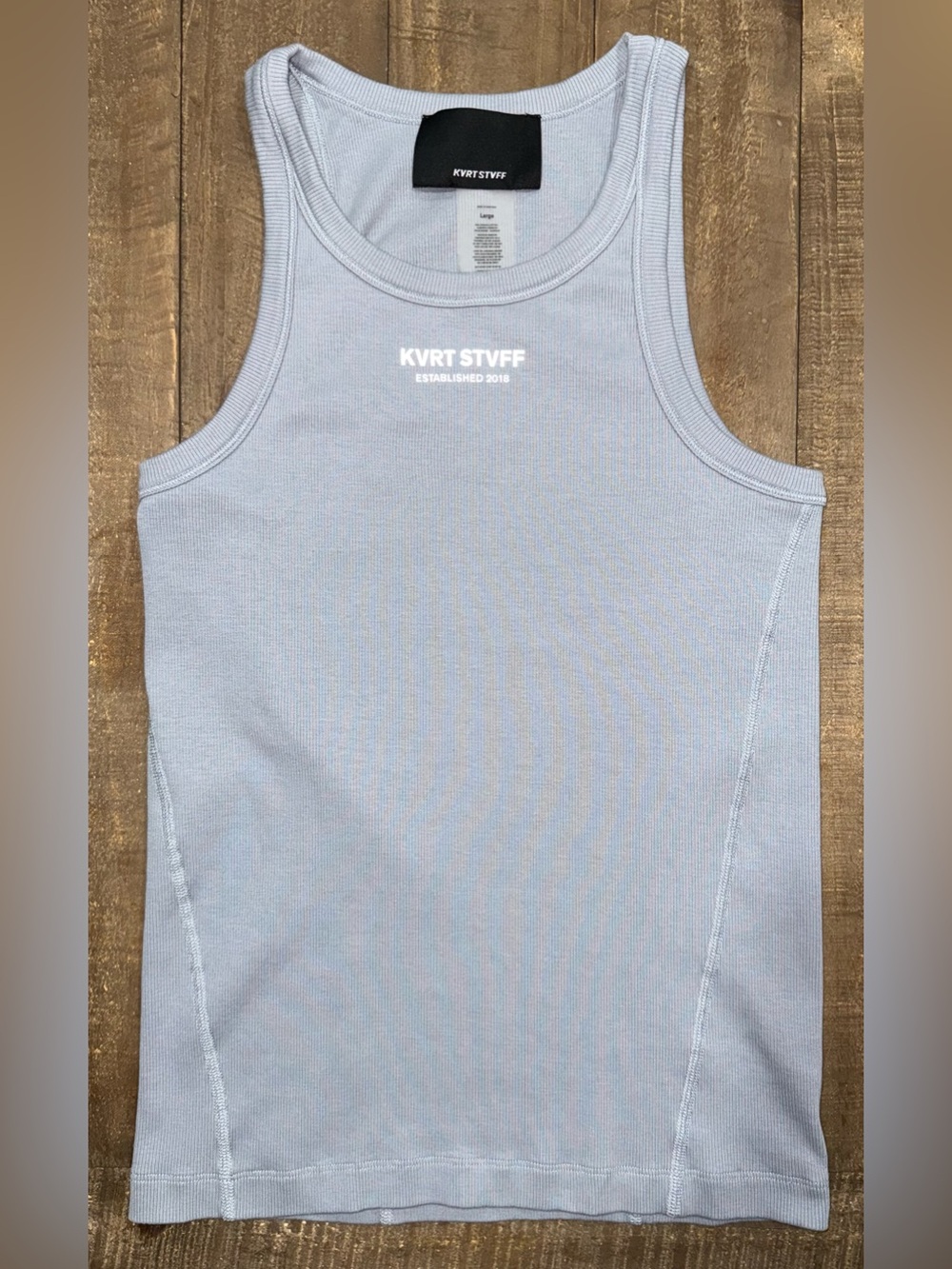 KVRT STVFF Dust "Chad" Ribbed Tank Top - Size L (runs small/tight)
